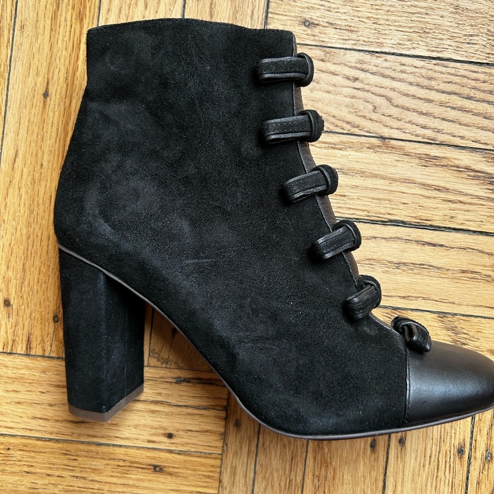 See By Chloe Suede Black Heeled Boots